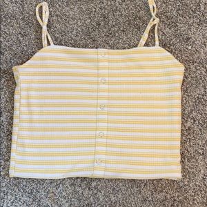 Yellow striped crop top